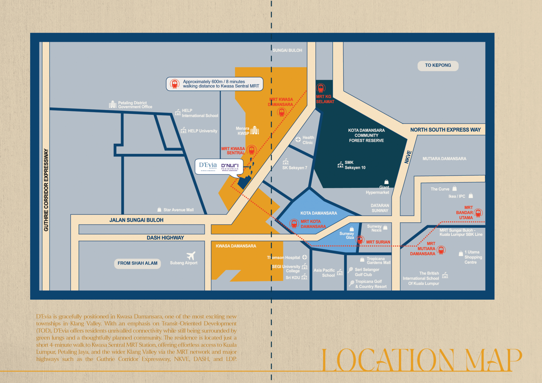 D'Evia Kwasa Damansara location map